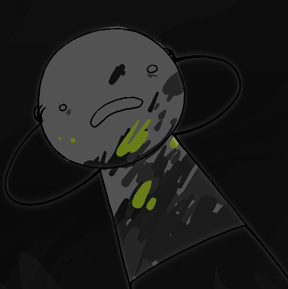 a desaturated image highlighting the lime blood in Bronya's bad ending in Hiveswap Friendship Simulator: Volume Three.