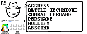 You open your BATTLE MENU and select "AGGRESS".