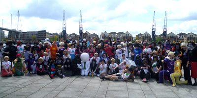 Homestuck fandom cosplay meetup at London MCM Comic Con, circa May 2013
