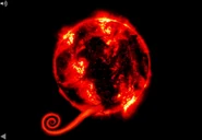 Caliborn's kernelsprite consumes a red sun...