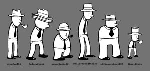 The Serious Business users as drawn by Hussie.