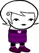 Roxy in her purple dress.