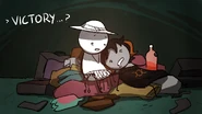 Victory... i guess.png (528 KB) One of Chixie's good endings, where the Reader's new outfit can be seen.