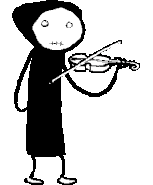 Death playing the violin