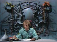 Backdrop for the pilot episode (with blue lighting)