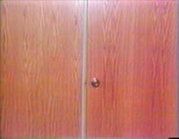 Wooden doors that both open