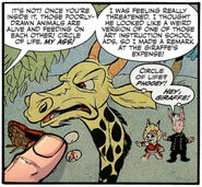 Millie and Max meet Mr. Giraffe