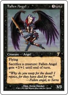 MTG FALLEN ANGEL (Ángel caído) VERY RARE SPANISH GOOD Salvat-Hachette 2006  WOTC