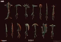 3D model of Phyrexian weapons.