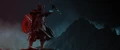 Concept art of a Kaldheimr Human warrior.