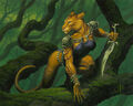 Mirri, Cat Warrior. Art by Daren Bader.