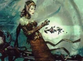 A Viridian elf, from Mirrodin. Art by Scott M. Fischer.