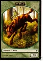 2/2 green Wolf creature token produced by Wren's Run Packmaster