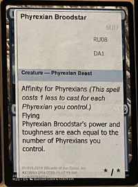 Playtest card used at the event.