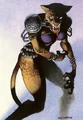 Mirri suffering from the angel's curse. Art by Kev Walker.