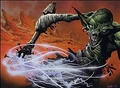 A post-apocalyptic goblin - art by Wayne Reynolds.