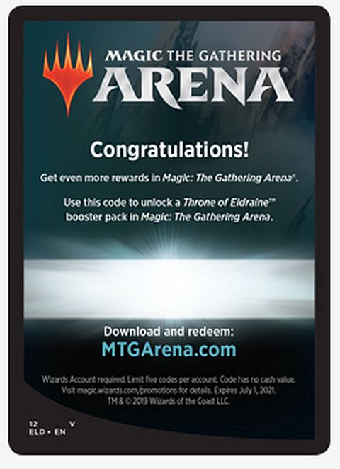 Throne of Eldraine Prerelease INSTANT EMAIL! MAGIC MTG Arena Code 6 Boosters 