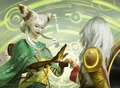 Tamiyo attaches the Reality Chip to The Wanderer trying to repair the planeswalker's unstable spark.