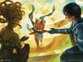 Jace and Vraska find Loot trapped inside the Maag Taranau.