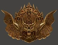 A medallion depicting the god, carried by worshipers.
