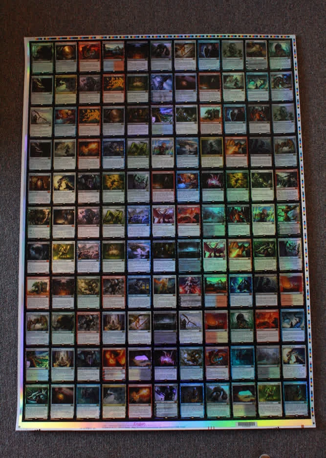 mtg card sheet Magic Card Back / Inverted Card Back Uncut Sheet
