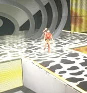 Capytain Underwear walking to the ring.