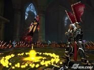 Hotaru attacking Mileena.