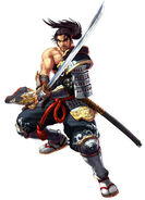 Daiko with his samurai sword.