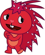 Flaky smiling nervously.