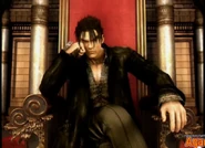 Kazama on a throne back when he was in Heavens.