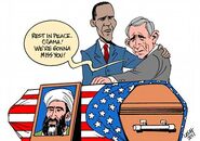 Barack and Bush mourning over Osama's death.
