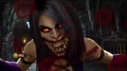 Mileena's ugly-ass face creeping on the camera.