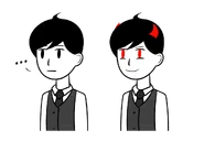 Normal and demon possessed Lucius.