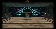 Shao's empty throne in MK9.