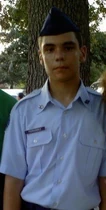Ethan in his first year of Air Force Junior ROTC wearing his class B blue uniform.