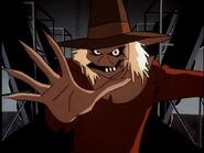 Scarecrow about to high-five his henchman.
