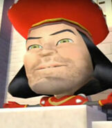 King Farquaad in a video game with very bad graphics.