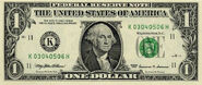 Edward Morgan I on the one dollar bill.