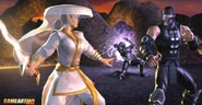 Ashrah fighting against Noob and Smoke.