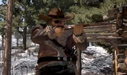 Ugly using a rifle.