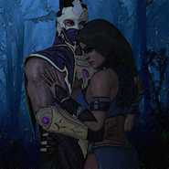 Rain hugging Kitana.