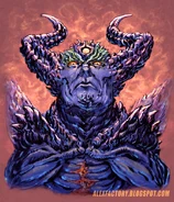 Azazel's humanoid demon face.