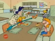 Jimmy, Rolf, and Sara eating wieners.