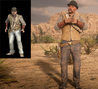 Dirty Dan RDROnline.webp (371 KB) Pister's cameo in RDR's Online mode.
