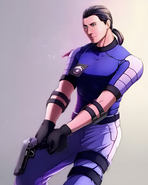 Art of MK9 Kabal as a cop.