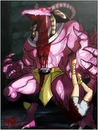 Azazel eats one of his dumb-s worshippers who disobeyed.