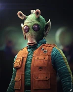 1392 Rodinian bounty hunter, Greedo born.