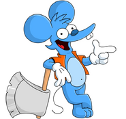 The Blue mousen with his ax.