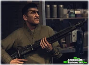 Harry with one of his guns.