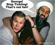 Bush tickles Obama.